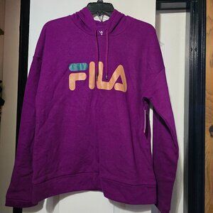 Fila Women's Purple Hoodie W Logo On The Front Size Large